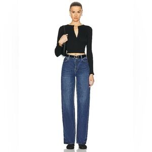 GRLFRND The Brooklyn High Rise Loose Straight Wide Leg Jeans in Humboldt